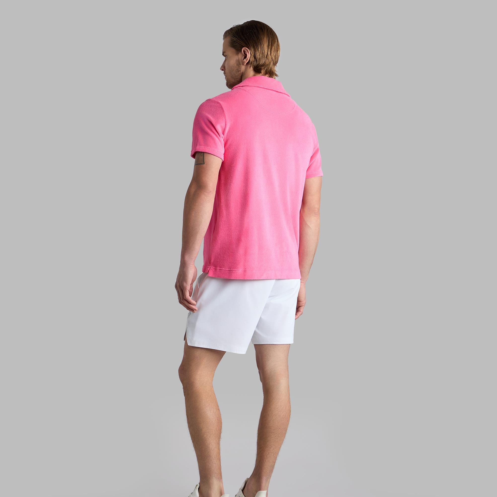 G/FORE Limited Edition French Terry Mens Polo Knockout Pink